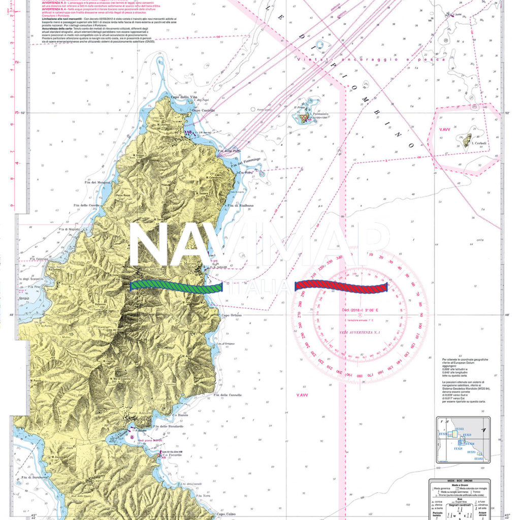 Isola d'Elba lato Est, con Piombino, I. Cerboli e I. Palmaiola