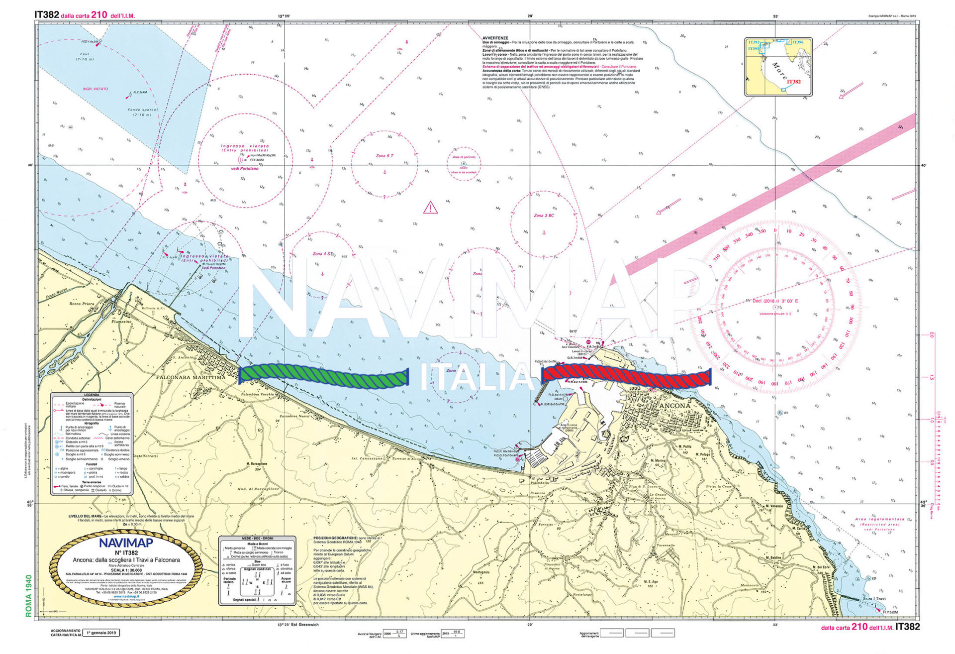 Ancona: dalla scogliera I Travi a Falconara - Navimap