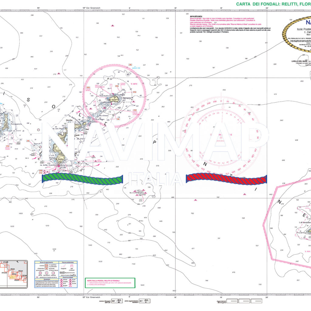 Isole Pontine: I. di Ponza, I. Palmarola, I. Zannone, I. Ventotene (Pesca)